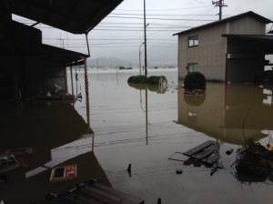 中野事務所前の浸水状況